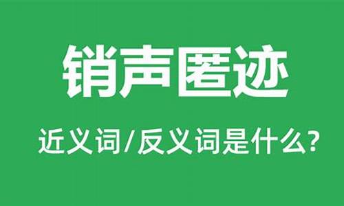 销声匿迹是什么意思呢 标准答案是什么_销