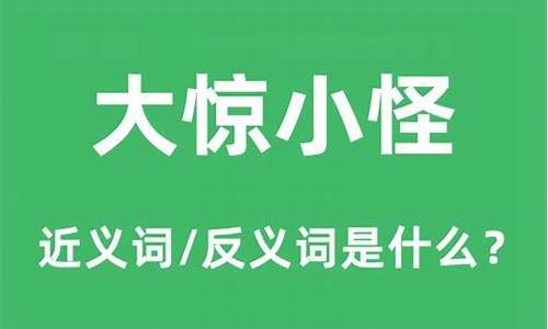 大惊小怪的本意_大惊小怪的意思翻译全文