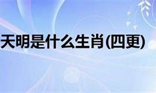 四更天明打一个生肖_四更天明打一生肖是什么