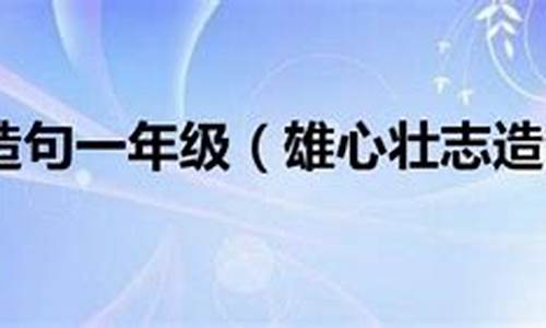 雄心壮志造句四年级_雄心壮志造句四年级上册