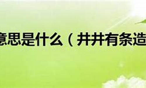 井井有条的意思和造句_井井有条的意思和造句不少于30字