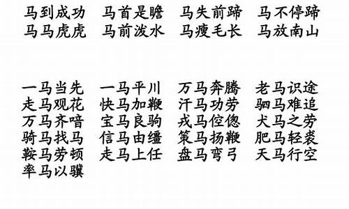 有马字的四字成语_有马字的四字成语200个